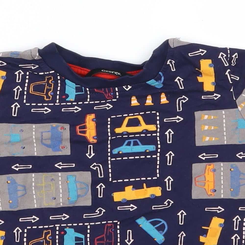 George Boys Blue Geometric  Basic T-Shirt Size 18-24 Months