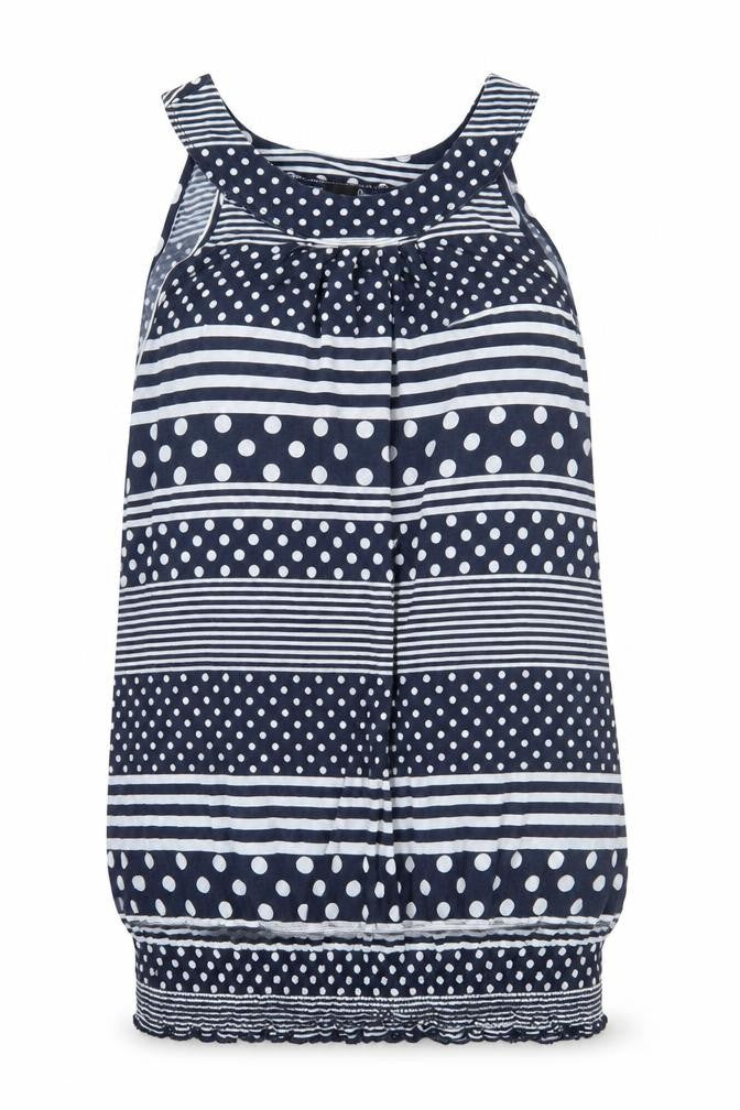 B.C. Best Connections Womens Blue Geometric  Basic Blouse Size 14