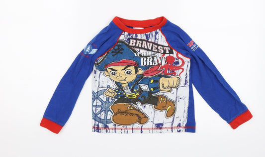 Disney Boys Blue   Jersey T-Shirt Size 3-4 Years  - Bravest of the brave