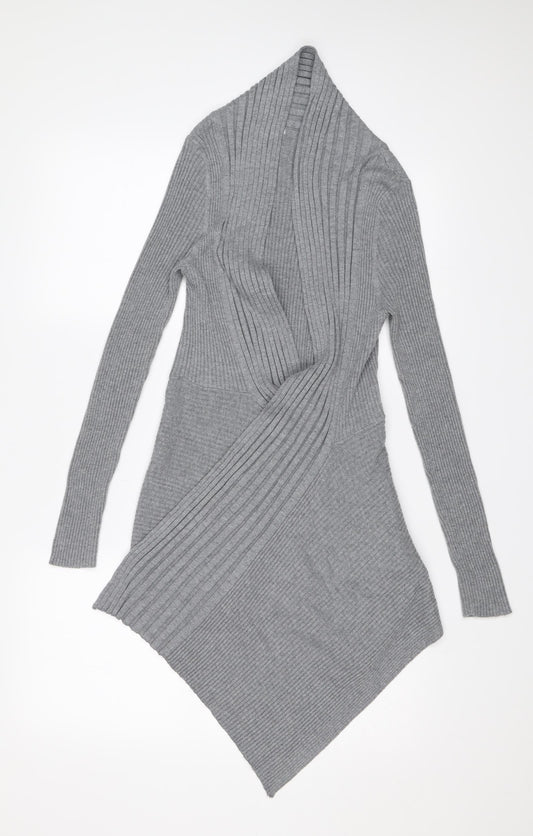 M&S Womens Grey   Wrap Jumper Size 12