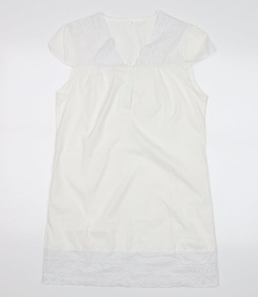 Preworn Girls White Solid  Top Dress Size XL