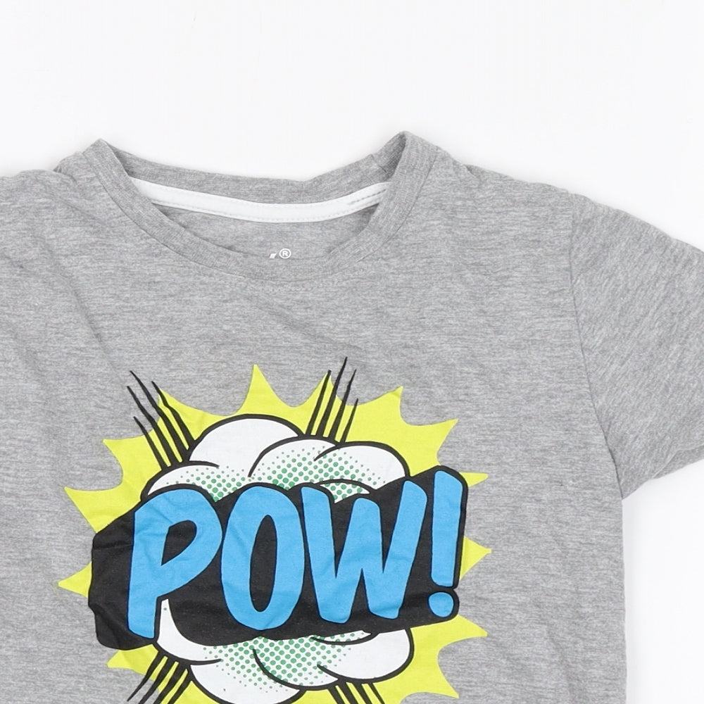 Primark Boys Grey   Basic T-Shirt Size 5-6 Years  - Pow
