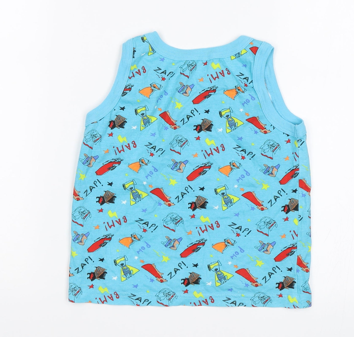 George Boys Blue   Basic Tank Size 5-6 Years  - Superheros