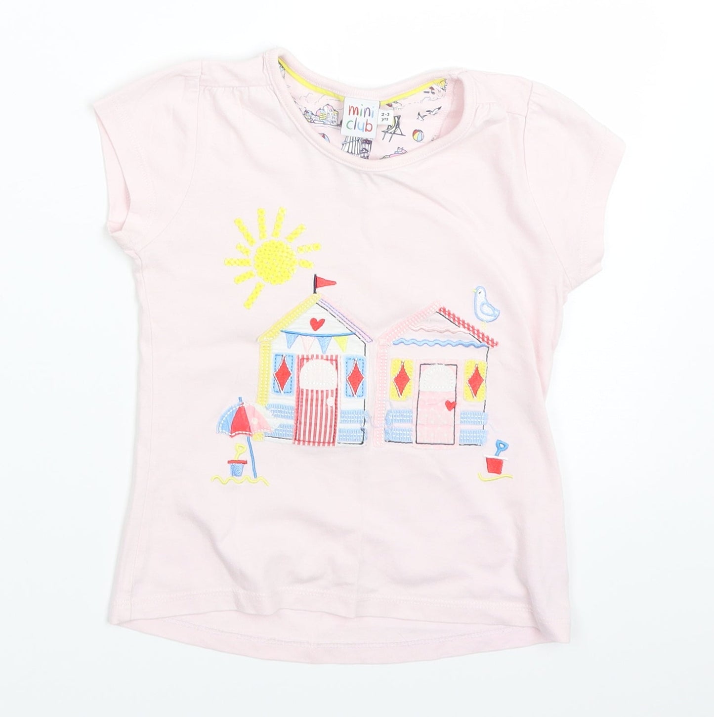 Mini Club Girls Pink   Basic T-Shirt Size 2-3 Years  - beach