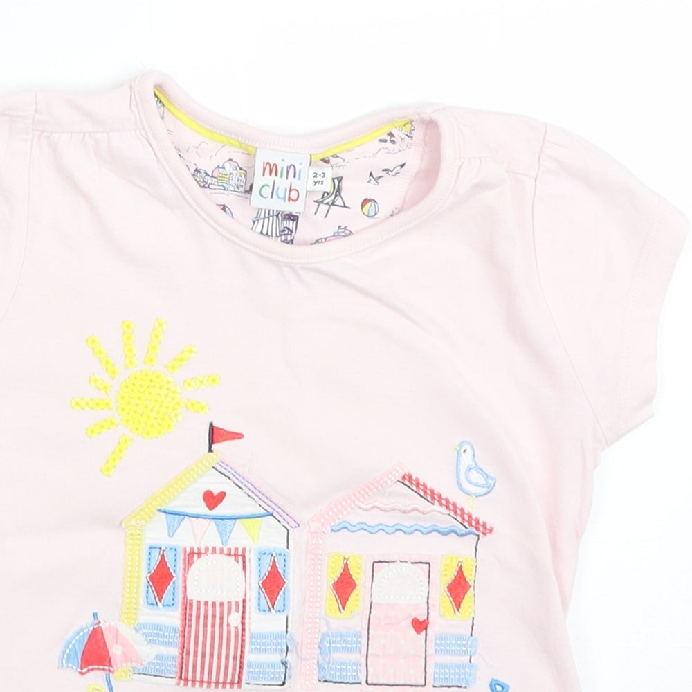 Mini Club Girls Pink   Basic T-Shirt Size 2-3 Years  - beach