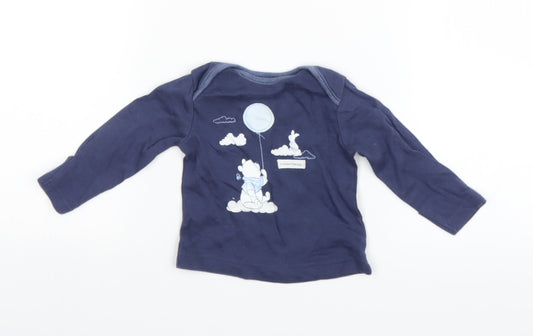 George Baby Blue   Basic T-Shirt Size 0-3 Months  - Winnie the Pooh