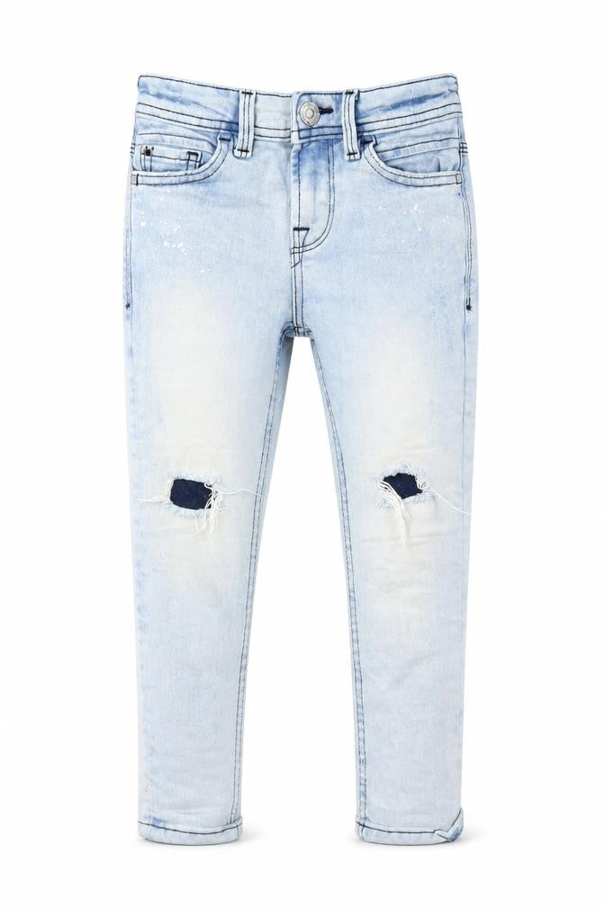 PREMIUM DENIM Girls Blue  Denim Skinny Jeans Size 4 Years - distressed
