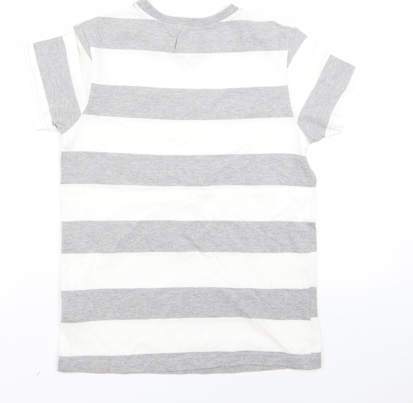Rebel Boys White Striped  Basic T-Shirt Size 10-11 Years
