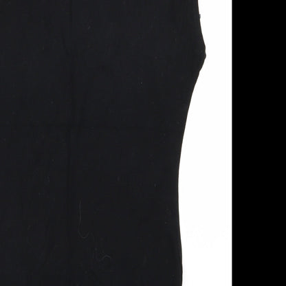 Preworn Womens Black Floral  Basic Blouse Size S