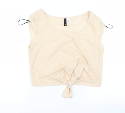 Preloved Preworn Womens Beige   Basic Blouse Size 10 - Front