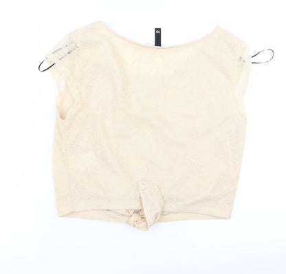 Preloved Preworn Womens Beige   Basic Blouse Size 10 - Back