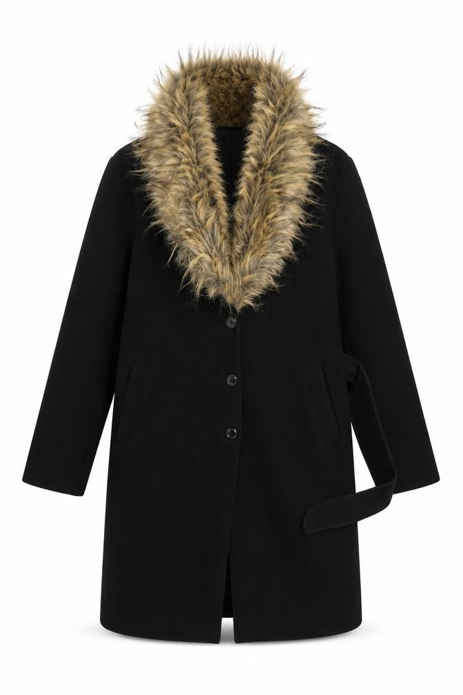 Preworn Womens Black   Overcoat Coat Size 10
