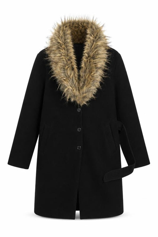 Preworn Womens Black   Overcoat Coat Size 10