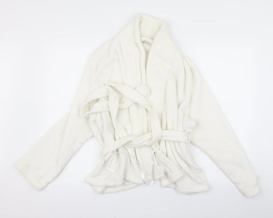 Preworn Womens White  Rayon Babydoll Robe Size L