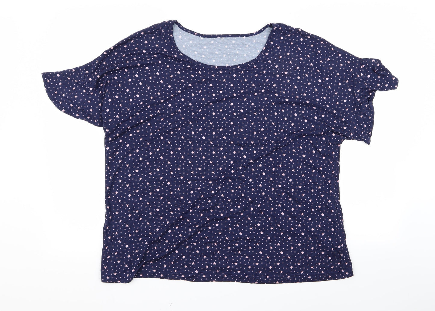 Preworn Womens Blue Polka Dot  Basic Blouse Size 12  - 20