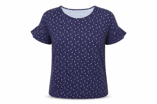 Preworn Womens Blue Polka Dot  Basic Blouse Size 12  - 20