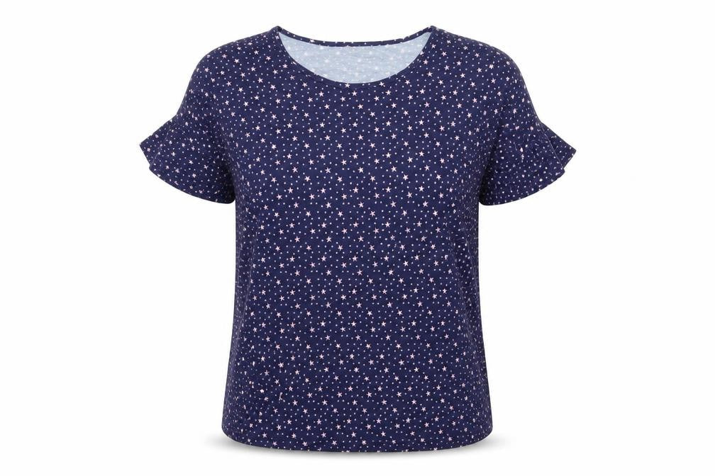 Preworn Womens Blue Polka Dot  Basic Blouse Size 12  - 20