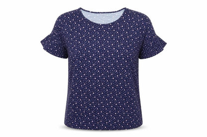 Preworn Womens Blue Polka Dot  Basic Blouse Size 12  - 20