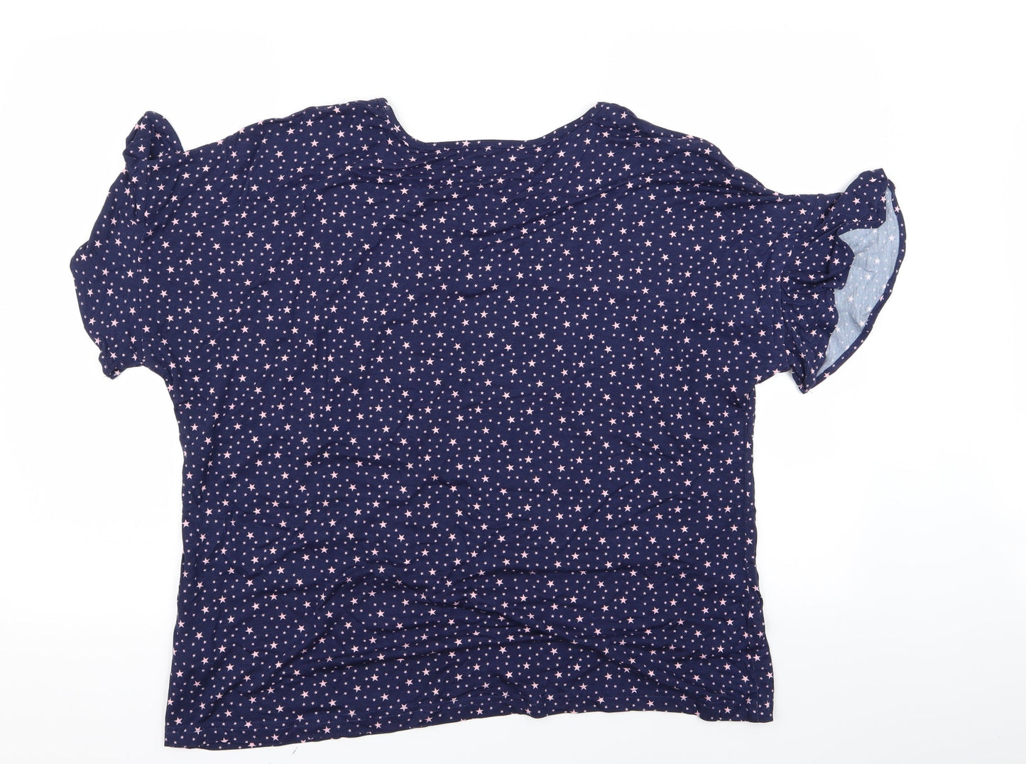 Preworn Womens Blue Polka Dot  Basic Blouse Size 12  - 20