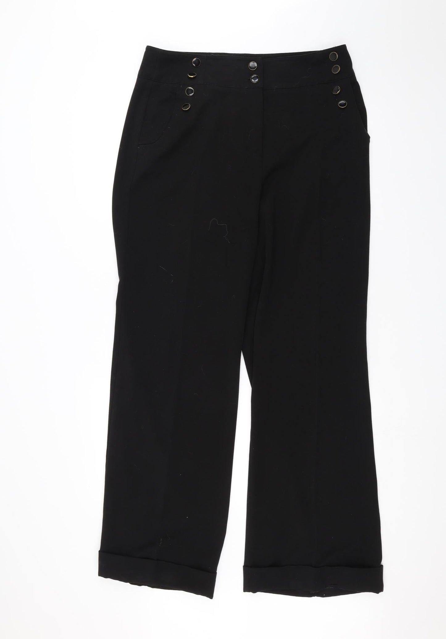 Preworn Womens Black   Trousers  Size 16 L29 in