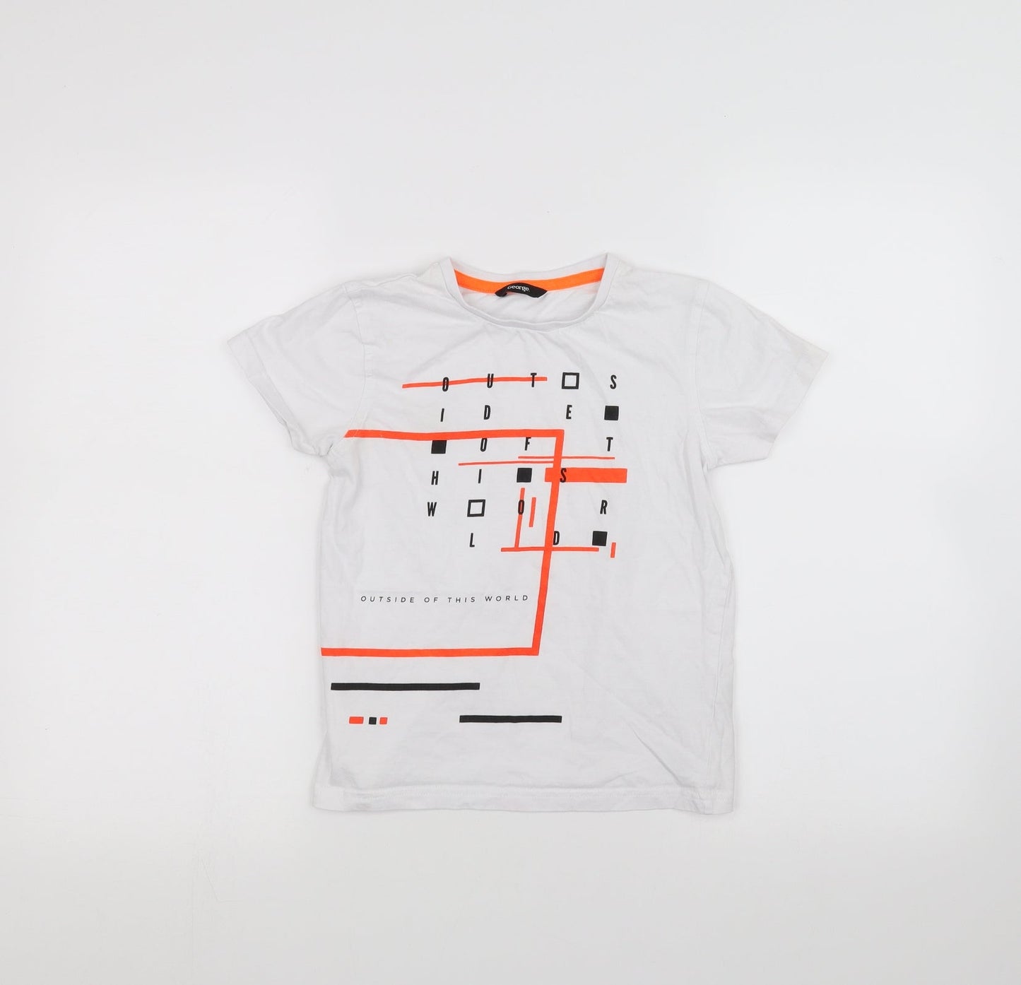 George Boys White   Basic T-Shirt Size 8-9 Years