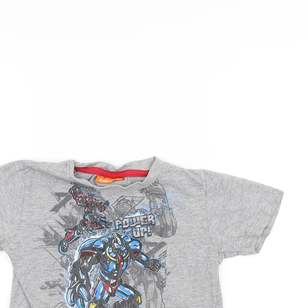 Duck & Dodge Boys Grey   Basic T-Shirt Size 4-5 Years