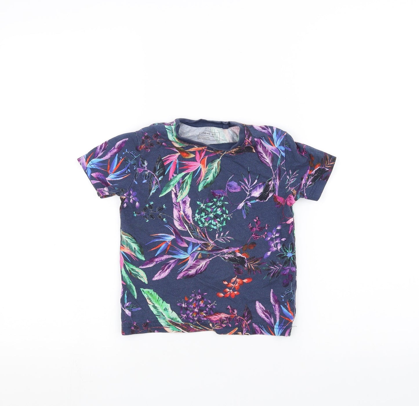 NEXT Girls Blue Floral  Basic T-Shirt Size 4 Years