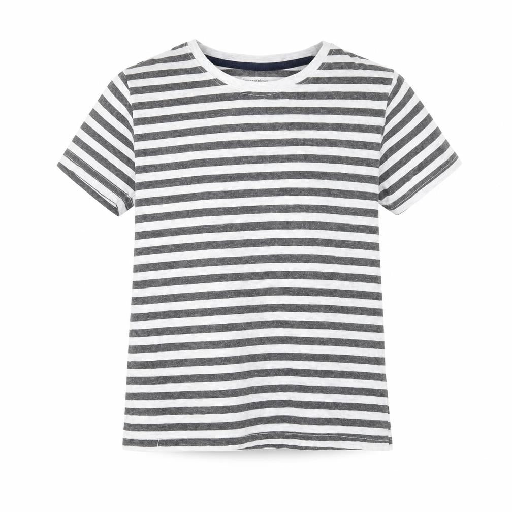 Primark Girls White Striped  Basic T-Shirt Size 7-8 Years