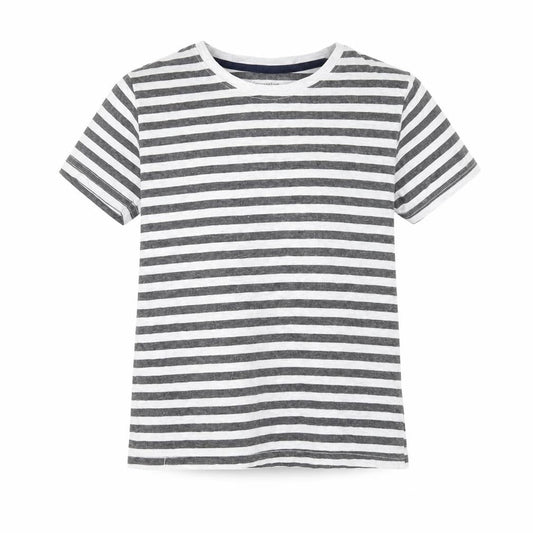 Primark Girls White Striped  Basic T-Shirt Size 7-8 Years