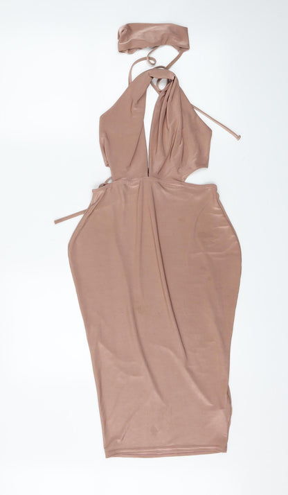 Front view of booho women’s pink mini, size UK 6