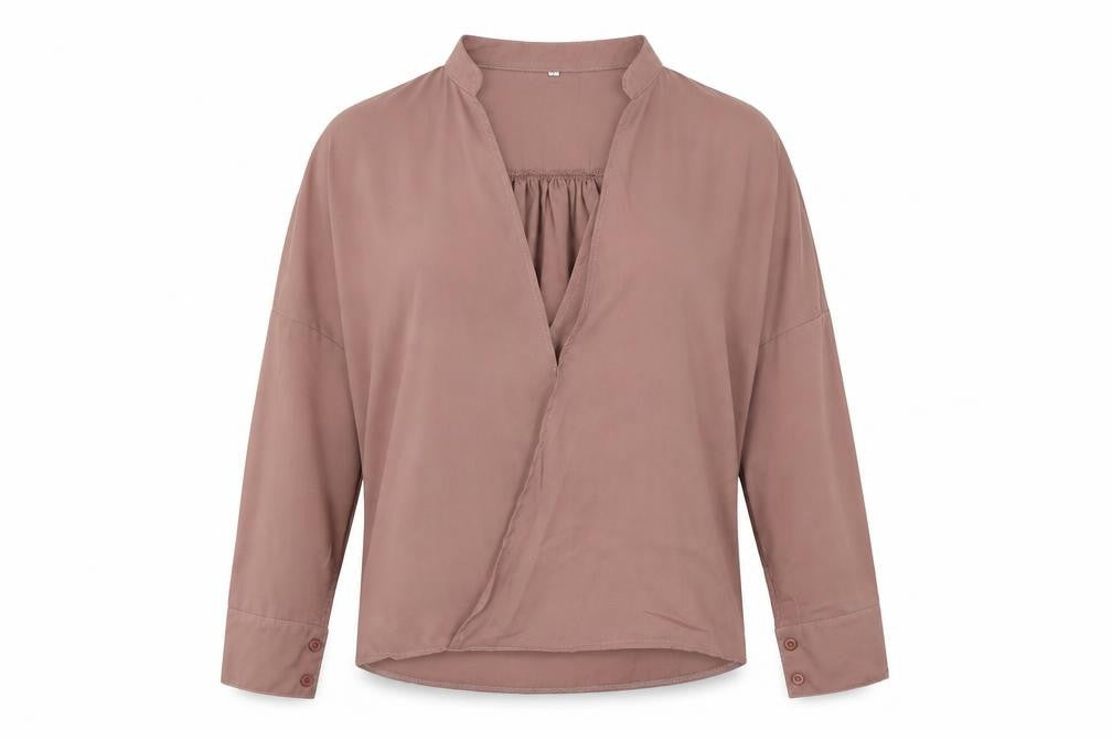 Preworn Womens Beige   Wrap Blouse Size XL