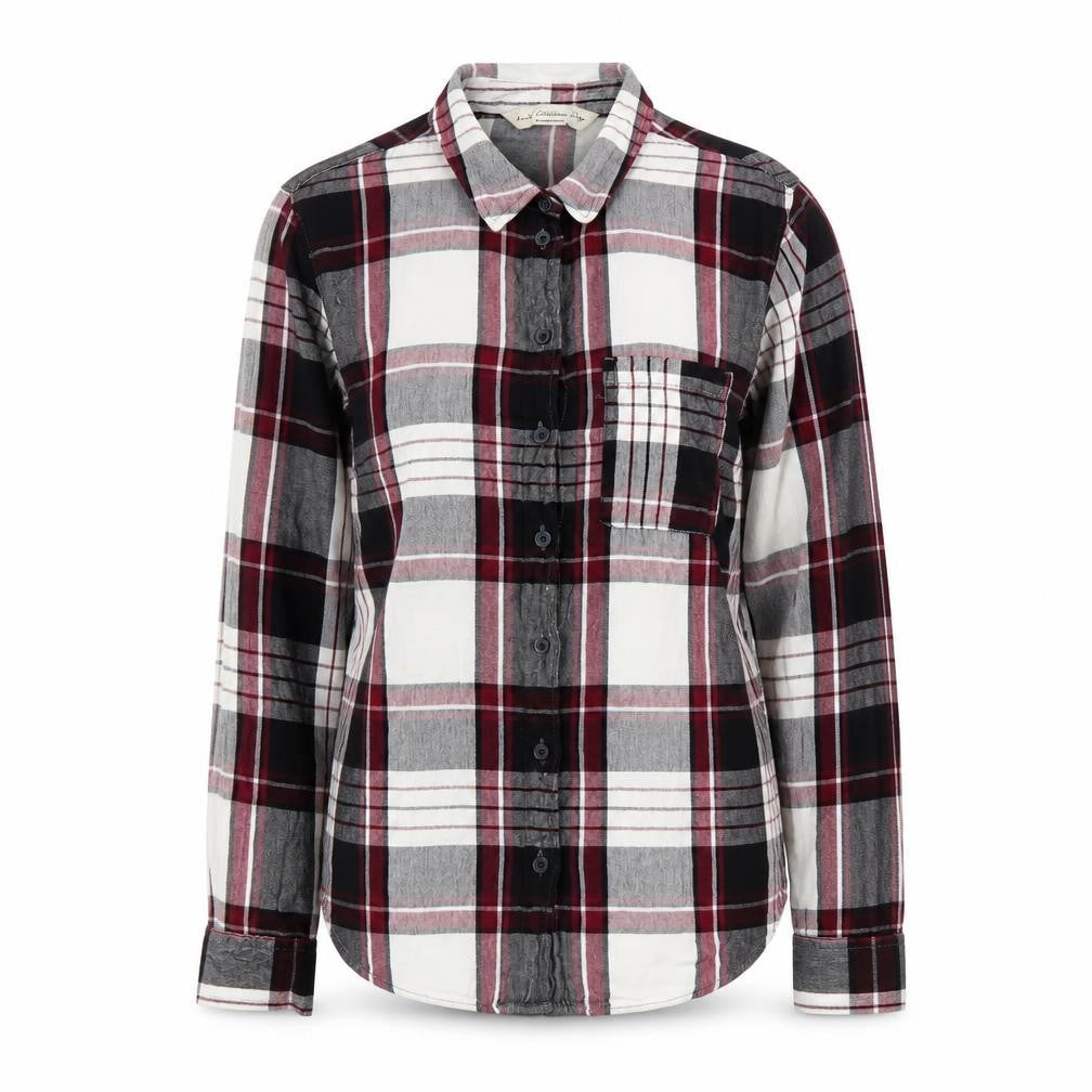 F&F Womens Red Plaid  Basic Button-Up Size 10