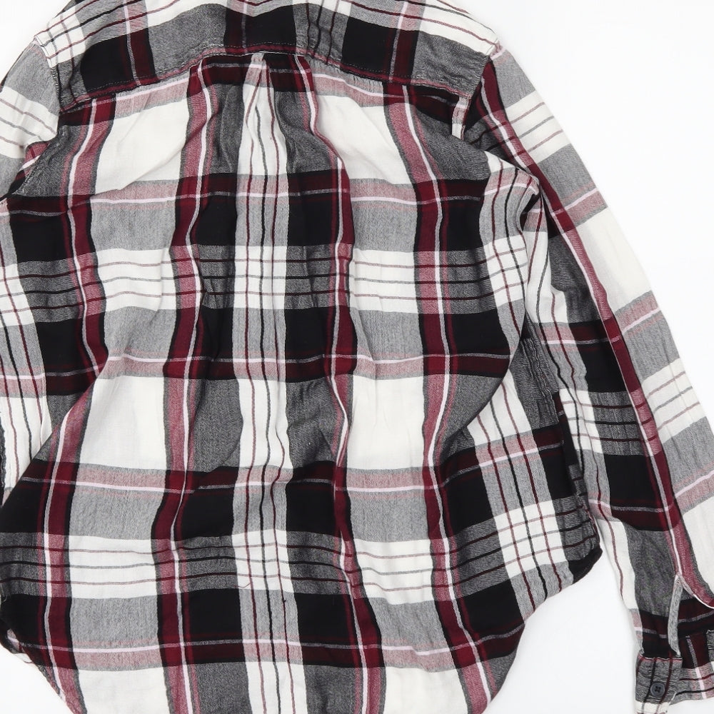 F&F Womens Red Plaid  Basic Button-Up Size 10