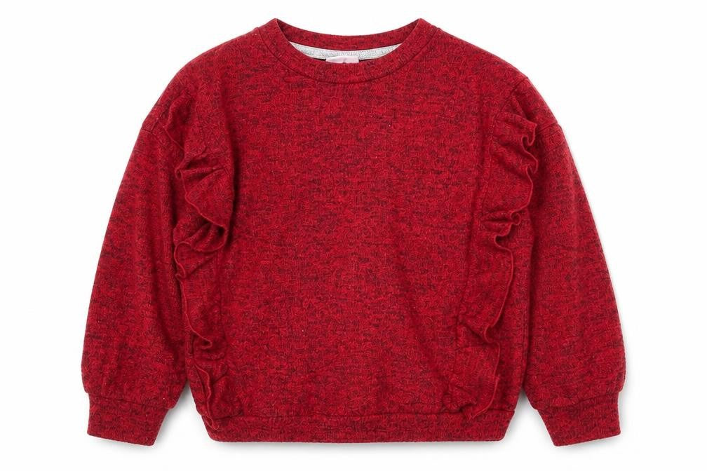 F&F Girls Red   Pullover Jumper Size 5-6 Years
