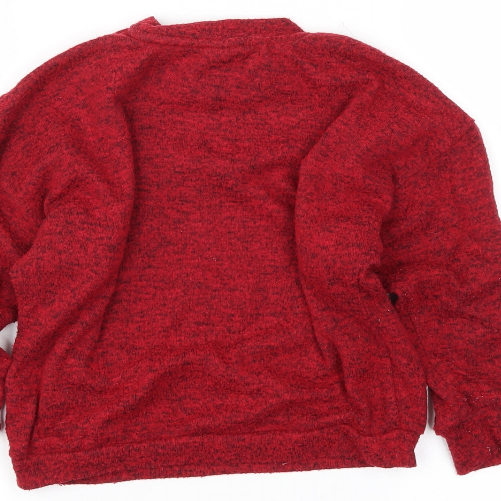 F&F Girls Red   Pullover Jumper Size 5-6 Years