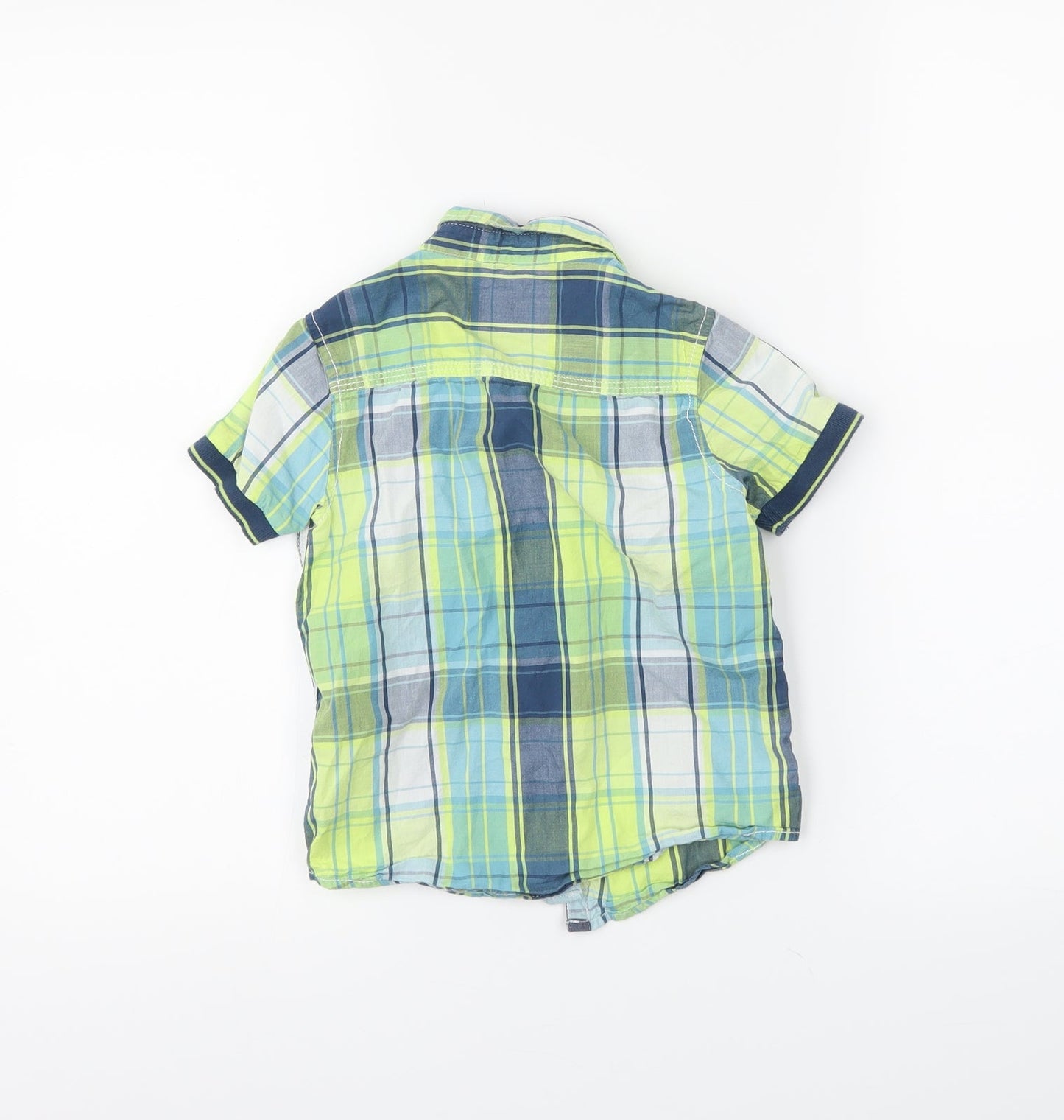 NEXT Boys Green Plaid  Basic Button-Up Size 2-3 Years