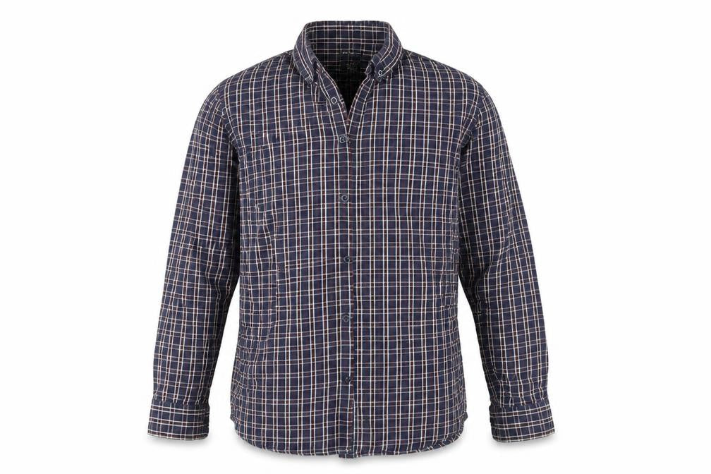 F&F Mens Blue Plaid   Button-Up Size L