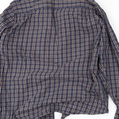 F&F Mens Blue Plaid   Button-Up Size L