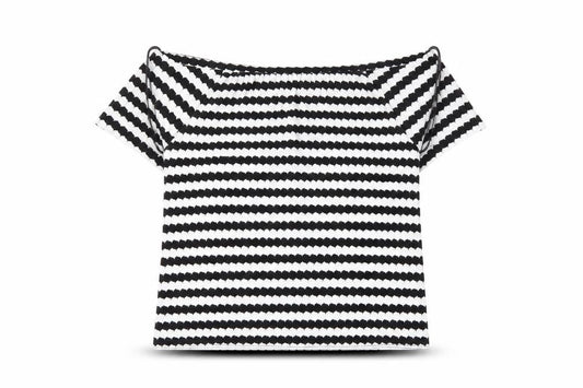 F&F Womens Black Striped  Basic Blouse Size 8