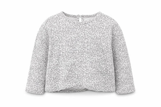 George Girls Grey Animal Print  Basic T-Shirt Size 2 Years