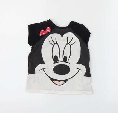 Preloved H&M Girls Black   Basic T-Shirt Size 18-24 Months - Front