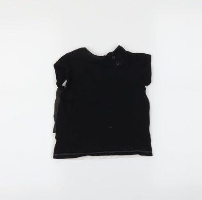 Preloved H&M Girls Black   Basic T-Shirt Size 18-24 Months - Back