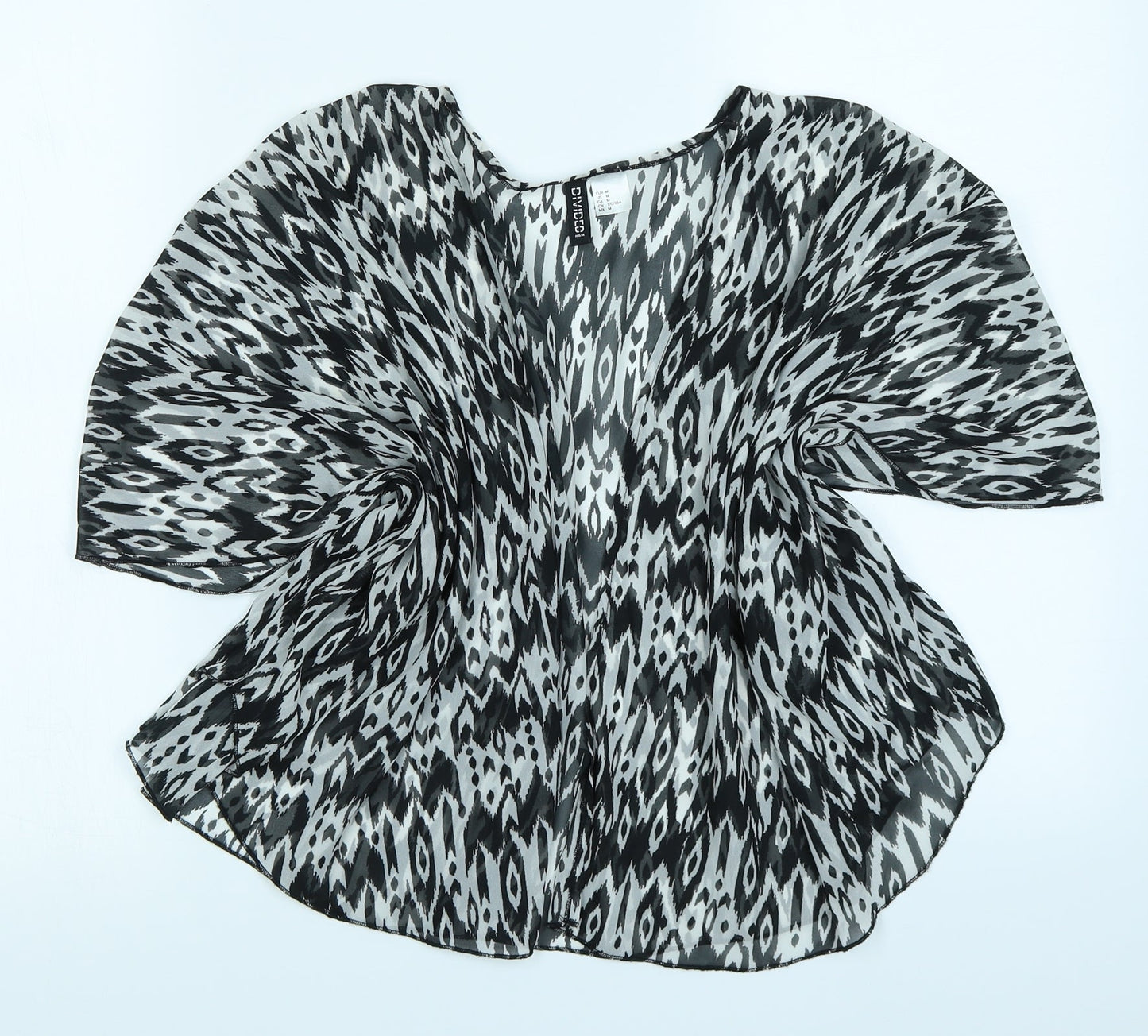 Divided Womens Black Animal Print  Kimono Jacket Size M