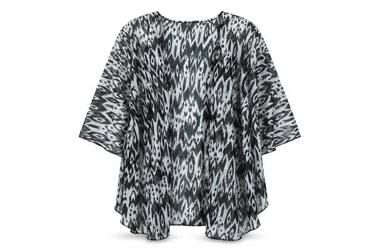 Divided Womens Black Animal Print  Kimono Jacket Size M