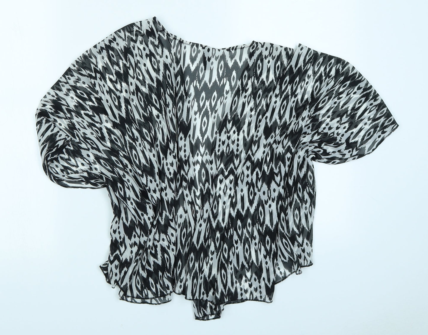 Divided Womens Black Animal Print  Kimono Jacket Size M