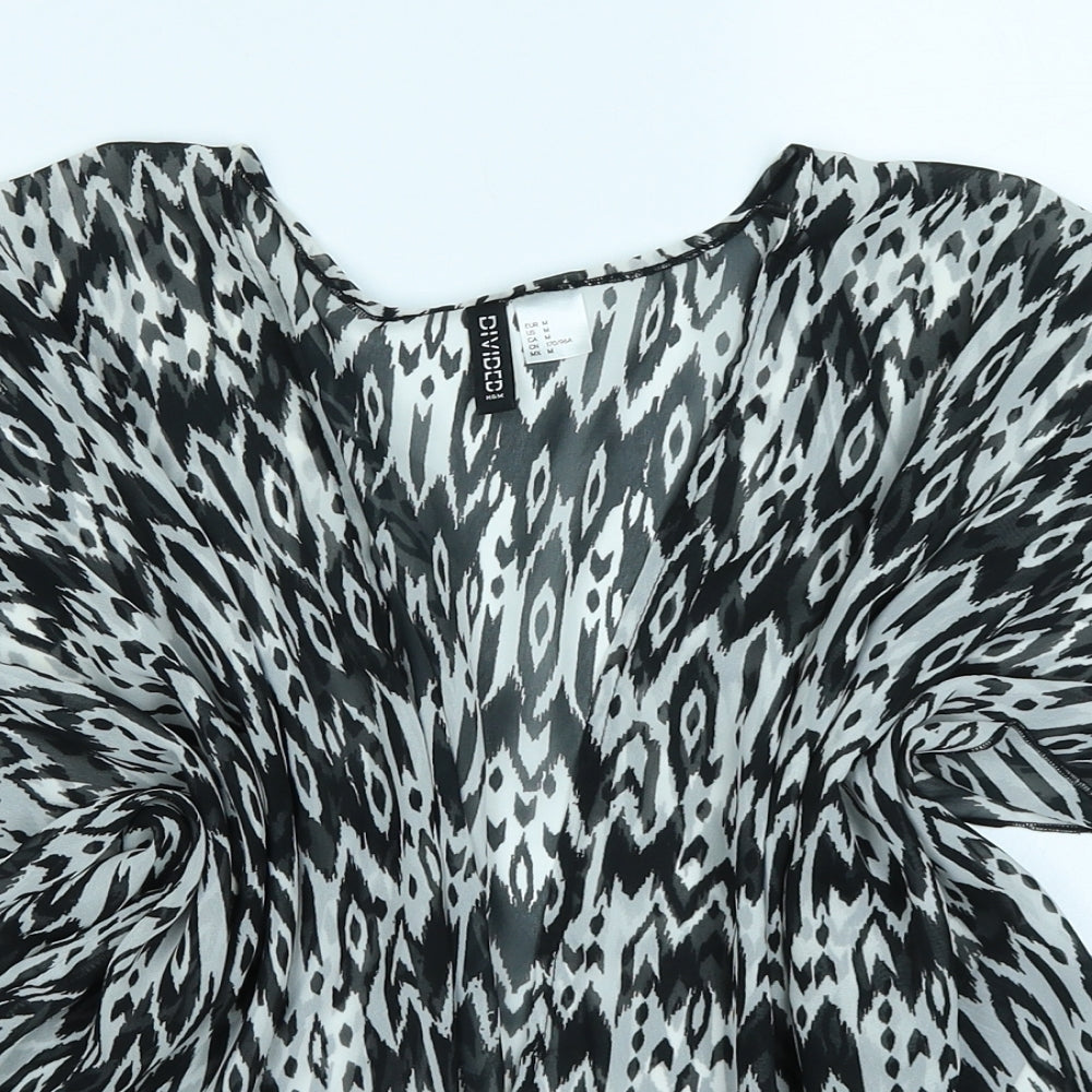 Divided Womens Black Animal Print  Kimono Jacket Size M
