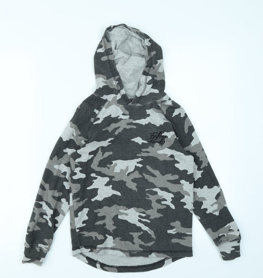 George Boys Grey Camouflage  Pullover Hoodie Size 7-8 Years