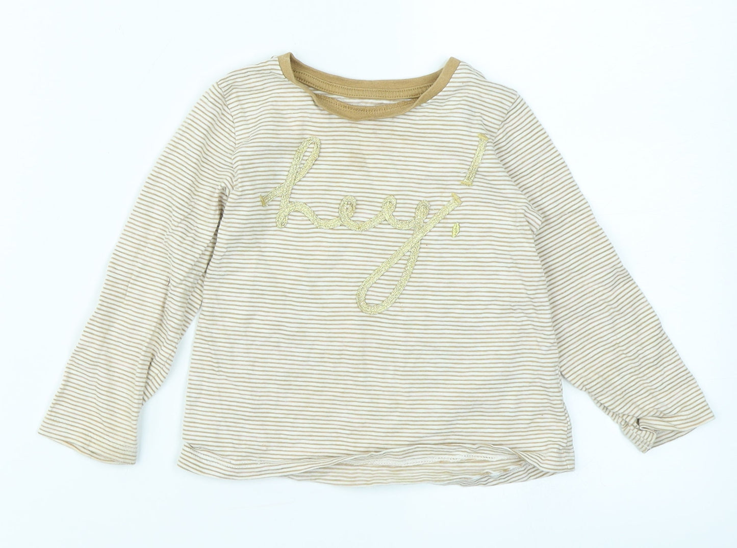 NEXT Girls Brown Striped  Basic T-Shirt Size 12-18 Months