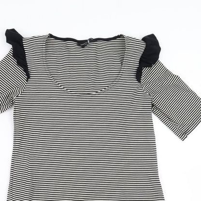 Preloved Dorothy Perkins Womens Black Striped  Mini  Size 14 - Detail