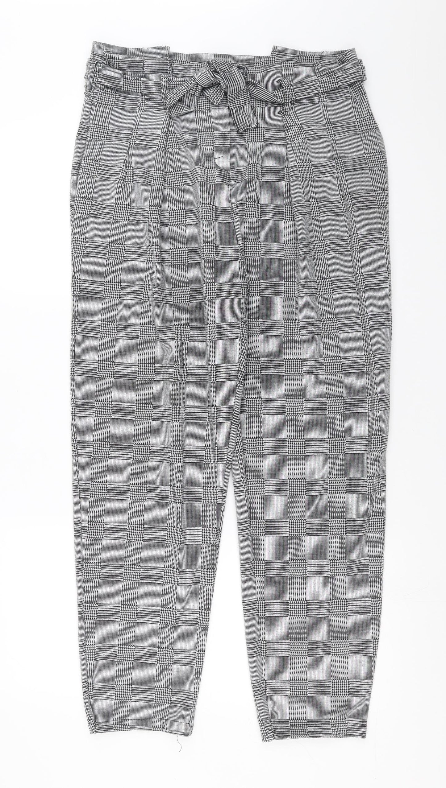 Preworn Womens Grey Houndstooth  Trousers  Size XL L26 in